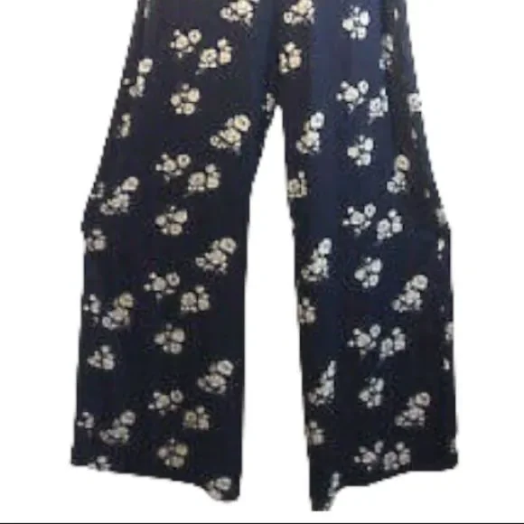 Blush Women Jumpsuit Floral Sleeveless Casual Wide Legs Black Size Med - Picture 3 of 10